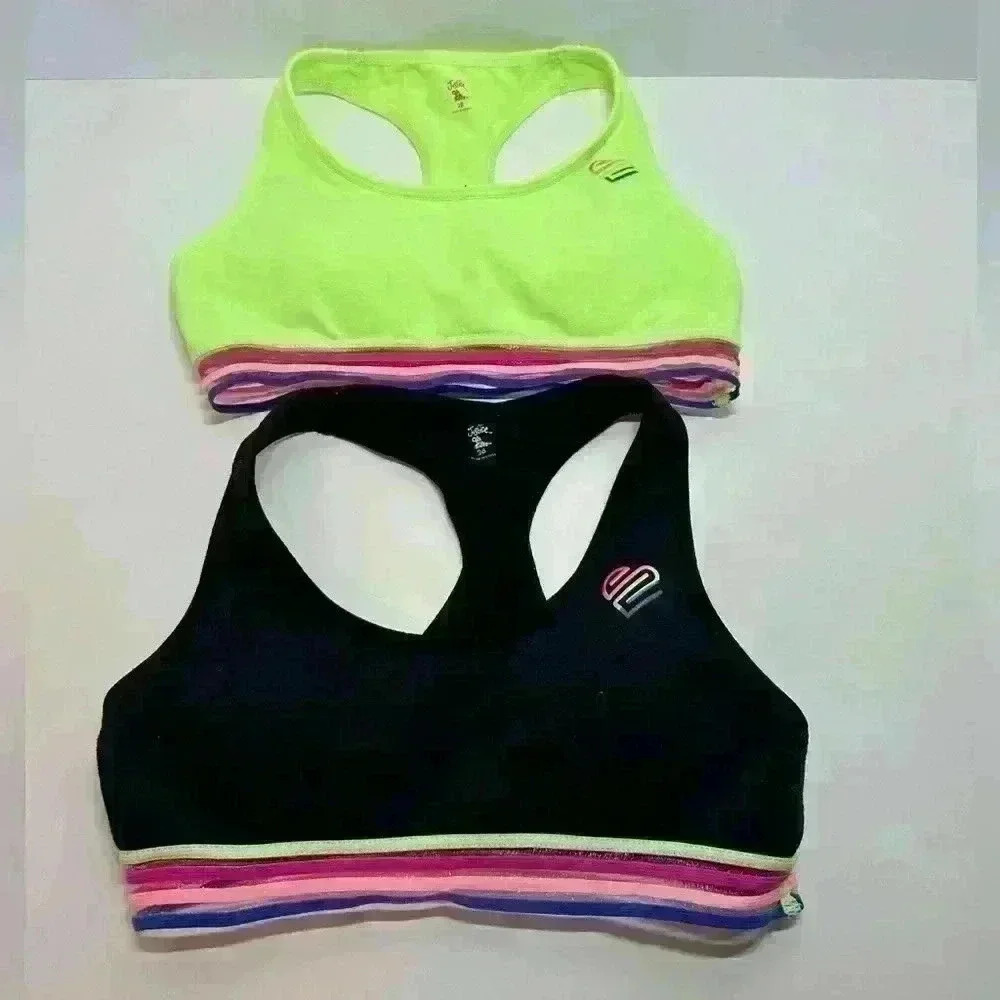 Justice Oh So Soft Girls Sports Bra, 2-Pack, Sizes 28, Removable Padding